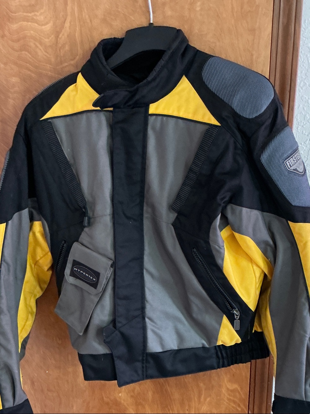 Yellow & Gray Men's Motorcycle Jacket -